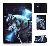 Aswant Coque Galaxy Tab A7 Housse en Cuir PU pour Samsung Tab A7 [Fonction Veille/Réveil Auto] Portefeuille Stand Etui Tablette pour Samsung Galaxy Tab A 2020 10.4 Pouces SM-T500/SM-T505 Loup