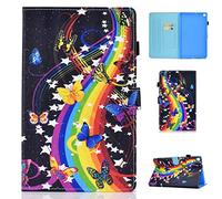 Aswant Coque Galaxy Tab S6 Lite 2020&2022 Etui en Cuir PU Portefeuille Cover Flip Stand Porte-stylo Housse Coque pour Samsung Galaxy Tab S6 Lite 10.4 “ SM-P610/SM-P615/SM-P613/SM-P619 Papillon de Musique