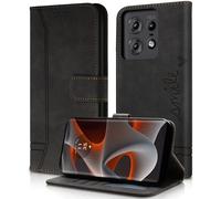 AsWant Coque pour Motorola Edge 50 Pro - [Housse en Cuir PU Premium], Fentes Cartes Antichoc Support Cuir Pochette Portefeuille Étui de Protection pour Motorola Edge 50 Pro (Noir)