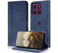 AsWant Coque pour Motorola Edge 60 Pro - [Housse en Cuir PU Premium], Fentes Cartes Antichoc Support Cuir Pochette Portefeuille Étui de Protection pour Motorola Edge 60 Pro (Bleu)