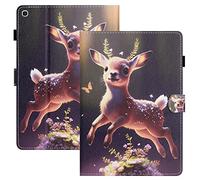 Aswant Etui Coque Compatible avec Samsung Galaxy Tab A 10.1 2019 T510 T515, Coque Tablette Samsung Galaxy Tab A, Cuir PU avec Fonction Support pour SM-T510/T515 (Cerf Sika)