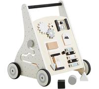 Asweets Trotteur en Bois Pour Bébé, Centre d'Activités Multiples Montessori Pour Garçons Et Filles de 12+ Mois, Jouet Éducatif à Pousser Et à Tirer (Couleur du Bois)