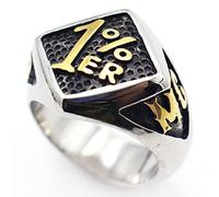 Aswin Bague en Acier au Titane 1% pour Moto rétro pour Hommes Bague en Acier dominatrice Masculine à la Mode 7-15#