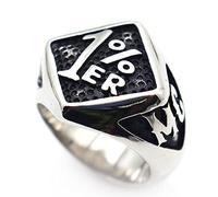Aswin Bague en Acier au Titane 1% pour Moto rétro pour Hommes Bague en Acier dominatrice Masculine à la Mode 7-15#