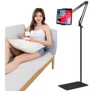 ASWINN Support de plancher pour tablette, réglable, universel, pivotant à 360 degrés, en métal, support pour iPad/iPhoneX/iPad Pro ou autres appareils de 4,5 à 12,9 pouces (noir)