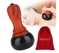 ASXZ Masseur Gua Sha électrique aux Pierres Chaudes, Pierre Naturelle GuaSha grattant Le Dos, Massage du Visage du Cou détendre Les Muscles Soins de la Peau Spa,Marron