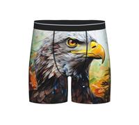ASXZCBV Boxer pour homme imprimé aigle décontracté au quotidien pour voyage, maison, bureau, cadeau quotidien, Noir , XXL