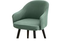 ASYBFLI Housse de chaise de salle à manger extensible avec dossier incurvé avec accoudoirs, housse de protection pour chaises de salle à manger et de bureau (vert, 1 pièce)