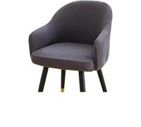 ASYBFLI Lot de 2 housses de chaise de salle à manger extensibles avec accoudoirs et dossier incurvé et pivotant, gris