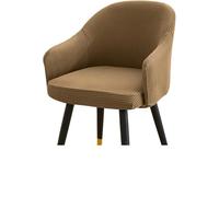 ASYBFLI Lot de 6 housses de chaise de salle à manger extensibles avec accoudoirs et dossier incurvé et pivotant, marron