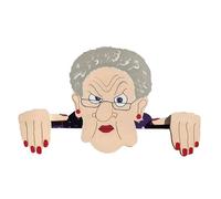 Asyduey 1 Décoration de Clôture Extérieure pour Grand-Mère Curieuse, Dame Âgée, Ornement de Jardin Extérieur, Cour