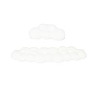 Asyduey 1 Ensemble de Repose-Poignet Cloud Tapis de Souris Ergonomique Clavier Tapis de Souris avec Repose-Poignet en Cuir PU Tapis Antidérapant de Remplacement Blanc
