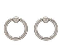 Asyduey 1 Paire Cerceaux de Boucles D'Oreilles de Perle Captive D'Acier Inoxydable de Piercing Goujon Couleur Acier,2G(6Mm) X16Mm