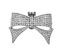 Asyduey 1 Paire de Chaussures Brillantes Décorations Clip Femmes Haut Strass Breloque Boucle Sac Pendentif Mariage Mariée Accessoires Argent