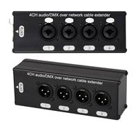 Asyduey 1 Paire D'Extensions de Câble Audio et à 4 Canaux XLR 3 Broches ou 6,3 mm sur Réseau, Extension de Réseau ; Prolongateur de Réseau Audio XLR Prolongateur de Signal Réseau DMX512 Mâle +