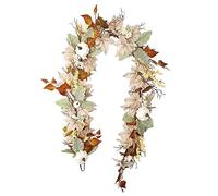 Asyduey 1 PCS Guirlande d'automne 6 Pieds Guirlande de Feuilles d'automne Citrouille Baie Décoration d'automne