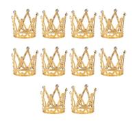 Asyduey 10 Pcs ou Gâteau Topper Minuscule Petite Couronne de DiadèMe Strass pour Arrangements Floraux Douche Anniversaire Mariage DéCor
