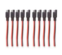 Asyduey 10 PièCes 15CM SAE 2 Broches Connecteur DéConnexion Prise 14AWG SAE Câble D'Extension Faisceau de Câbles pour Panneau Solaire de Moto