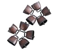 Asyduey 10 Pièces Cloches en Cuivre pour Vache, Cheval, Mouton, Pâturage, Bétail, Animaux de Ferme, Cloche en Bronze Bruyante, Petites Cloches en Laiton