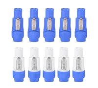 Asyduey 10 PièCes/Lot Nac3Fca Speakon Fiche 3 Broches Mâle Powercon Connecteur 20A 250V Ac Connecteur D'Alimentation Bleu et Blanc