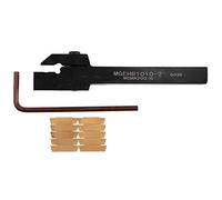 Asyduey 10 Pieces Mgmn200 Carbure Inserts Lames Dorees + 1 Pc Mgehr Barre D'Alesage Du Porte-Outil De Tournage 1010-2 Avec Cle