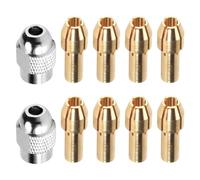 Asyduey 10 PièCes Pince en Laiton pour, Remplacement 4485 Ensemble D'Outils D'éCrou de PerçAge Rotatif à Changement 0.8/1.2/1.5/1.8/2.0/2.4/3.0/3.2Mm
