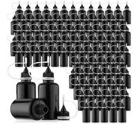 Asyduey 100 PCS 30 Ml / 1 Oz Bouteille de Colle à Pointe D'Aiguille Noire pour Encre à Alcool DIY Artisanat Acrylique