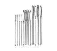 Asyduey 12 Pieces Aiguilles Emoussees Aiguilles A Gros Oeil Aiguilles A Tricoter en Acier,Outil De Couture avec Bouteille,3 Tailles
