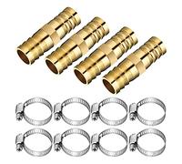 Asyduey 12 PièCes Connecteurs de RéParation de Tuyau avec Fermoirs Kit de RéParation de Tuyau D'Arrosage en Laiton Raccord Kit de RéParation de Tuyau D'Eau Tuyau Solide