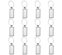 Asyduey 12 PièCes Sublimation Vierge Porte-CléS Rectangle MéTal Transfert de Chaleur Porte-CléS Vierges Porte-CléS pour Bricolage Artisanat Fournitures