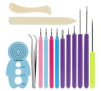 Asyduey 14 PièCes Papier Quilling Outils Fendue Kit, Assorties Tailles Rouler Curling Quilling Aiguille Stylo pour Art Artisanat Papier DIY