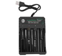 Asyduey 18650 Chargeur de Batterie au Lithium 4 Emplacements 3.7V Support de Charge USB Intelligent 14500 Chargeur de Lampe de Poche