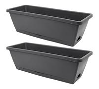 Asyduey 2 Paquets de Jardinières à Arrosage Automatique Pot de Plante Rectangulaire, Pot de Fleur Décoratif Moderne/Boîte de Fenêtre pour Toutes Les Plantes D'Intérieur