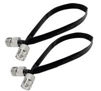 Asyduey 2 Pièces - Câble Coaxial de 20 cm pour Fenêtre/Porte Passant à Travers Un Câble Plat, Connecteur SO239 UHF à Mâle