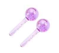 Asyduey 2 PièCes SéRies Beauté Hockey sur Glace Massage Du Soins de la Peau Cristal Verre Beauté Boule de Glace Vague Bâton Violet