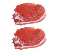 Asyduey 2 PièCes SéRies Faux Cuit de Porc Frais Simulation RéAliste Viande Nourriture Armoires de Cuisine DéCoration de Bureau Accessoires de Photographie Affichage