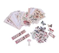 Asyduey 200 PièCes Vintage Scrapbook Fournitures Pack pour Junk Journal Planificateurs DIY Papier Autocollants Vintage ÉPhéMèRe Pack DéCoupage