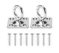 Asyduey 2Pcs PatÈRe Pivotante CarrÉE pour Œil, Crochet De Plafond, Crochet De Fixation Au Mur, Plaque De Protection des Yeux en Acier Inoxydable pour Balançoires De Yoga, Hamac (avec Vis)
