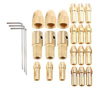 Asyduey 3 Ensembles 0.5-3Mm Mandrin de Forage en Laiton Petite Pince de Foret éLectrique AdaptéE Aux Outils Rotatifs pour 3 Taille -2.0Mm 2.35Mm 3.17Mm
