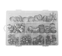 Asyduey 304 Kit de Classification de Colliers de Serrage en Acier Inoxydable une Oreille Simple Non-Acier, 128 Pièces