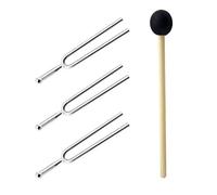 Asyduey 3PCS A440Hz Diapason Argent avec Marteau en Silicone Standard A 440 Hz Violon Guitare Accordeur Instrument de Musique