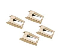 Asyduey 4 Pièces D'Aiguilles pour Tourne-Disque, Remplacement de Stylet D'Aiguilles Dorées Améliorées pour Platine Vinyle, Installation Facile et Facile à Utiliser