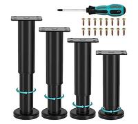 Asyduey 4pcs 4pcs Pieds de Meubles Réglables en Métal Améliorés 4,72-7,08 Pouces Pieds de Rechange pour Lit Canapé Armoire Canapé Commode Table B