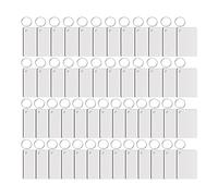 Asyduey 50 Pièces Blanc MDF Rectangle Sublimation Blancs Porte-Clés Blancs Double Face Transfert de Chaleur MDF Blancs Conseil Clé