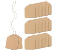 Asyduey 500 Pièces Étiquettes de Prix avec Attachée -Cadeaux en Papier Brun Étiquettes Marquage Étiquette Enfilée, 1,4 Pouces X 1,8 Pouces