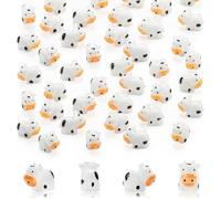 Asyduey 50Pcs Mini Figurines de Vache Résine Vache Miniature Animaux Figurines Fée Jardin Miniature Mousse Paysage DIY Artisanat Facile à Utiliser