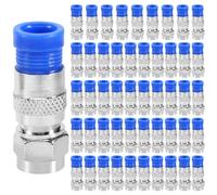 Asyduey 50PièCes SéRies RG6 Connecteurs de Compression Câble Coaxial Connexion éTanche F Connecteur de Compression RG6 Outil de Compression Coaxiale