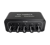 Asyduey 5CH Distributeur Audio Mixer Audio Stéréo 1 Entrée 5 Sorties Splitter pour Amplificateur de Puissance Audio Actif Facile à Installer