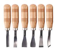 Asyduey 6 Pcs Couteau De Gravure Sur Bois Sculpture Sur Bois Ciseau Ensemble Puce Détail Ciseaux À Découper Kit Antirouille Bois Outils À Main De Charpentier pour Travailler Bricolage