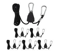 Asyduey 6 PièCes RéGlable 1/8 Pouces LanièRe Suspendue pour Ventilateur de LED Plante Lampe Corde à Cliquet Cintre Poulie Levage Poulie Crochet